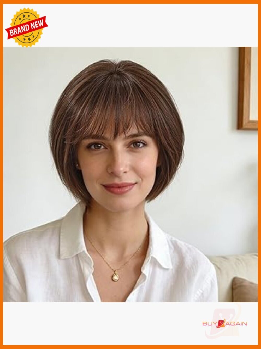 Short Bob Human Hair Wig with Bangs – Soft & Natural for Everyday Wear